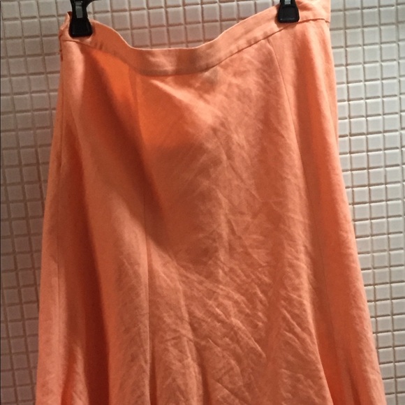 CHAPS Women’s Soft Orange Linen Skirt 14 - Picture 5 of 16